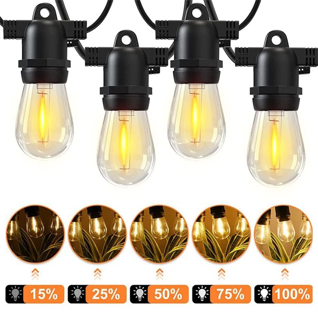 24FT LED Outdoor String Lights, Dimmable 2W S14 Bulbs, Waterproof Patio Decor 24FT LED Outdoor String Lights, Dimmable 2W S14 Bulbs, Waterproof Patio Decor