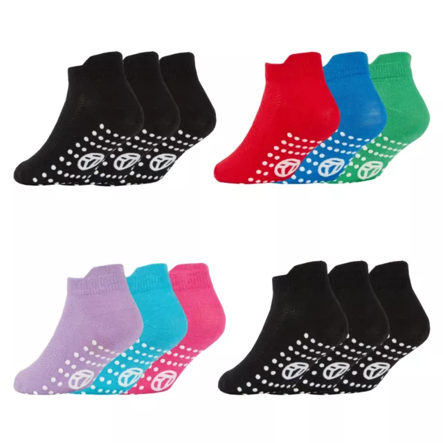 Kids Boys Girls Children Gripper Trainer Socks No Slip Liners Sports Gymnastics