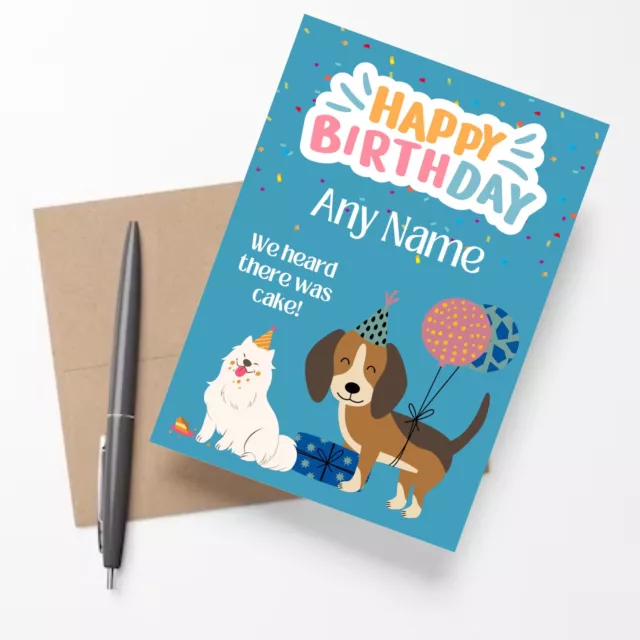 Tarjeta Cumpleaños Personalizada El Perro Oído Allí Era Pastel Divertido