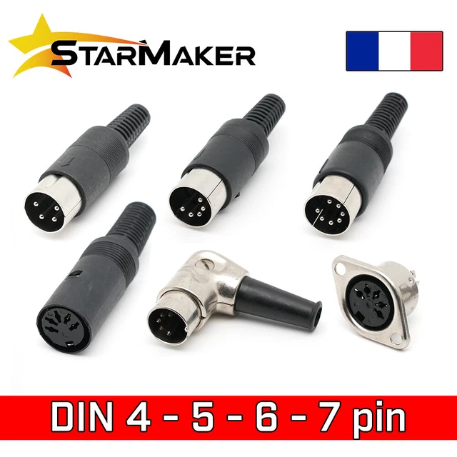 IDI 5 Broches DIN Fiche Vers 5 Broches DIN Fiche Câble 5 Noir [5 ètre/5