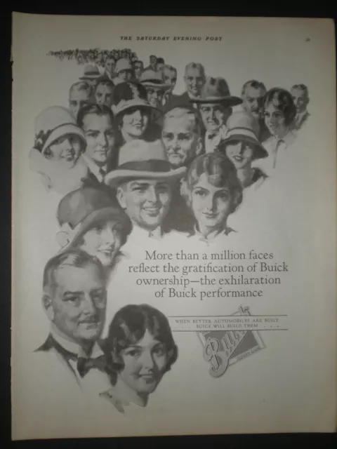 1926 BUICK A MILLION FACES CAR  AUTOMOBILE MOTOR ART trade print ad