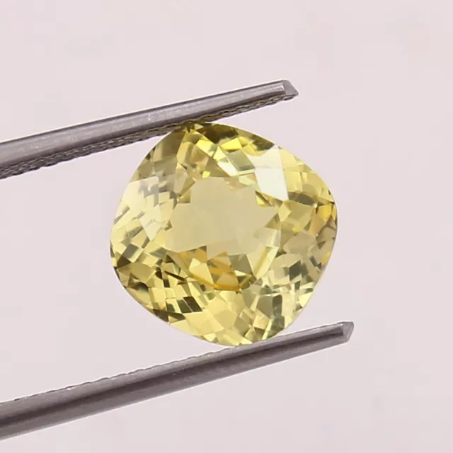 AAA Natural Flawless Ceylon Yellow Sapphire 4.10 Ct Cushion Cut Loose Gemstone