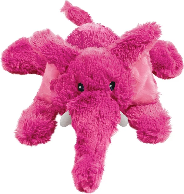KONG - Cozie Elmer Elephant - Indoor Cuddle Squeaky Plush Dog Toy - Small Dogs