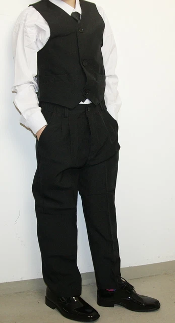 Bambini Pantaloni di Tuta 5 Pz. Camicia Gilet Cravatta Blazer per Party Nero 104 5
