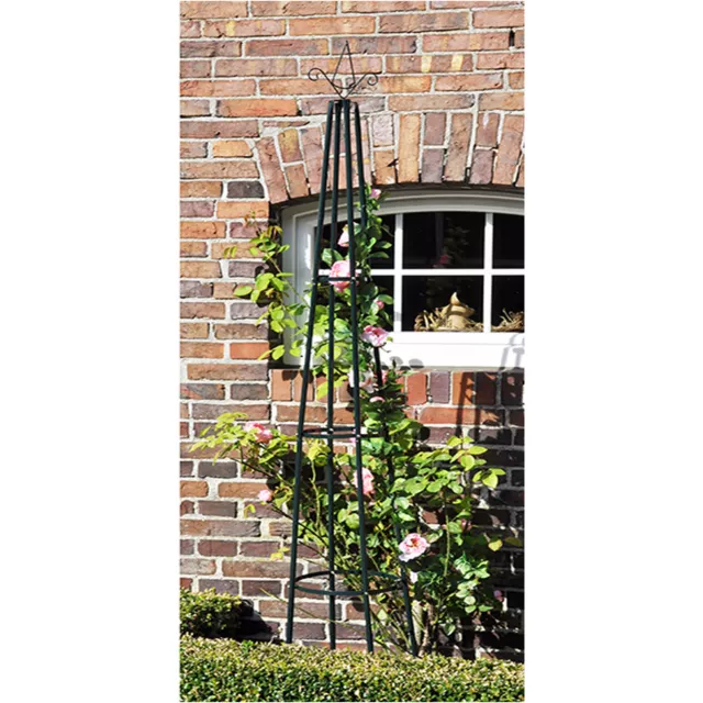 XXL Metall Pflanzenständer Rankhilfe Rankgitter Spalier Obelisk H200cm Ø40cm