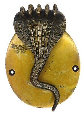 Five Face Snake Shape Antique Vintage Style Handmade Brass Door Knocker Bell
