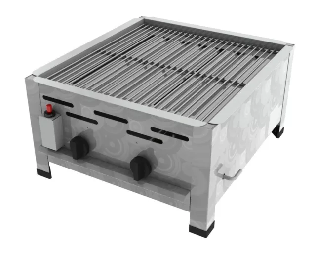 K+F Profi Edelstahl Wurstbräter 2-flammig, 7,3 KW, mit Rost, Flüssiggas