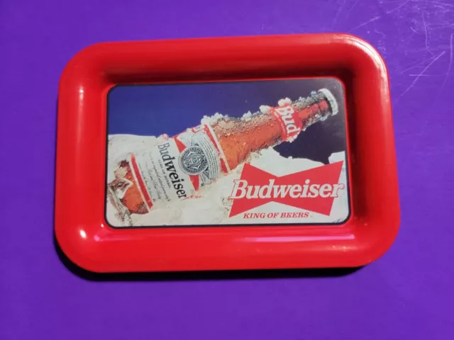 Budweiser King of Beers Anheuser Busch vintage tip tray metal 1996  tin