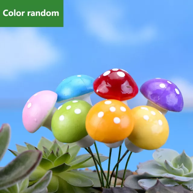 8pcs Mini Multicolor Mushroom Toy House Landscape Bonsai Plant Garden Decora.EL