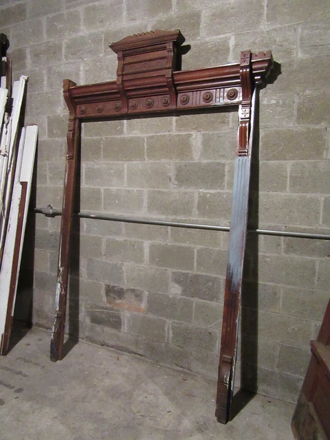 ~ Antique Carved Oak Door Window Molding ~ 60 X 100 ~ Architectural Salvage 3