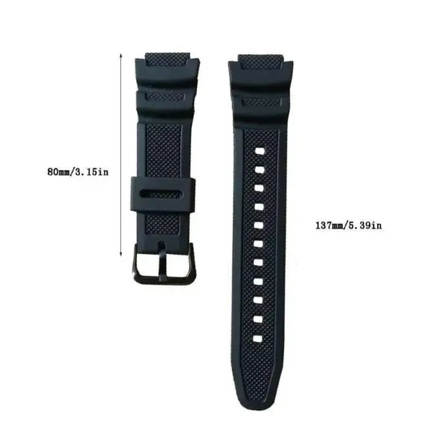 Watch Band for Casio W735H W800 SGW300H - Silicone Strap with Steel Buckle