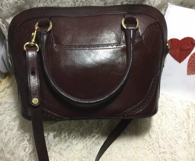 $FIRM$ Brahmin Footed, EXCELLENT Carryall Crossbody MERLOT Croc Genuine Leather