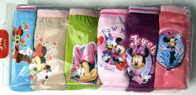 BNIP undies Minnie knickers 6 pack girls Briefs underwear panties cotton