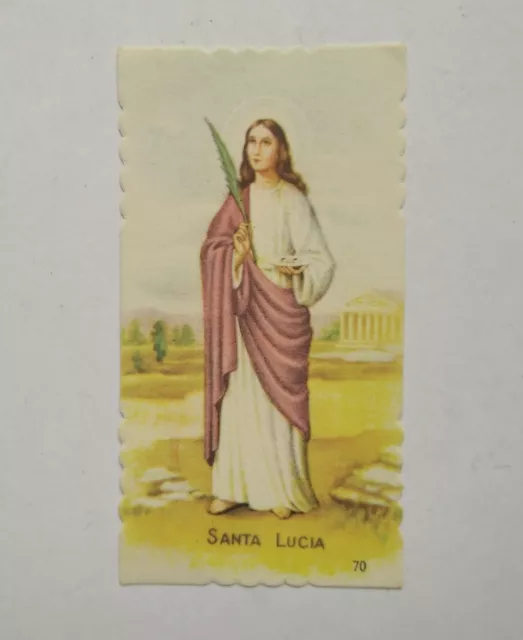 Estampa religiosa antigua SANTA LUCIA holy card