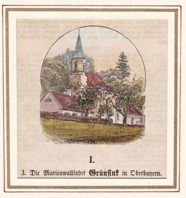 Grünsink Weßling LK Starnberg Oberbayern Bayern Holzstich woodcut 1880