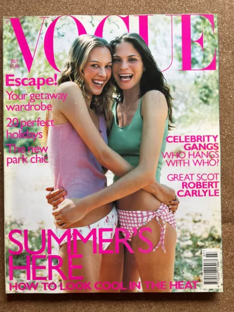 VOGUE UK Magazine Lisa Winkler & Frankie Rayder July 1999 Vintage Fashion