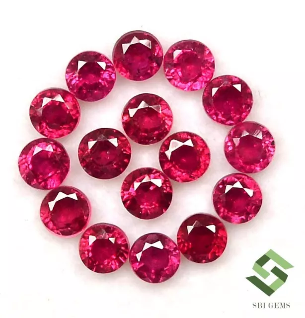 3 mm Natural Ruby Round Cut Lot 16 Pcs 2.46 CTS Calibrated Loose Gemstones GF