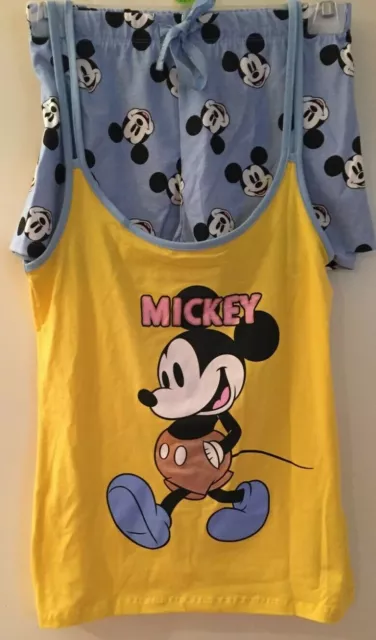 Neu Primark Disney Mickey Mouse Pyjamaset Damen M 40 42 Shorty Schlafanzug Bunt