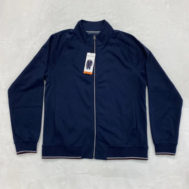 Robert Graham Full Zip Sweater Jacket Men's 2XL Blue Pockets Activewear Shacket