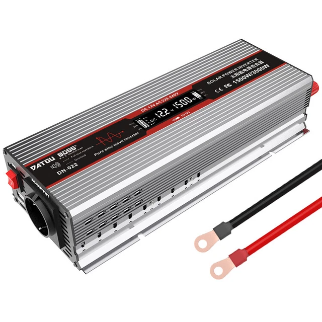 Onduleur Pur Sinus ECTIVE SI15 1500W - 12V à 230V, USB, Protections - Pour Camping, Solaire, Voiture