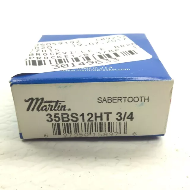 Sealed Martin 35Bs12Ht 3/4" Bore Sabertooth Roller Chain Sprocket