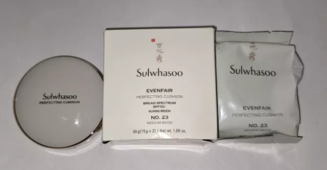 Sulwhasoo Evenfair Perfecting Cushion Sunscreen # 23 Medium Beige 1.05oz READ