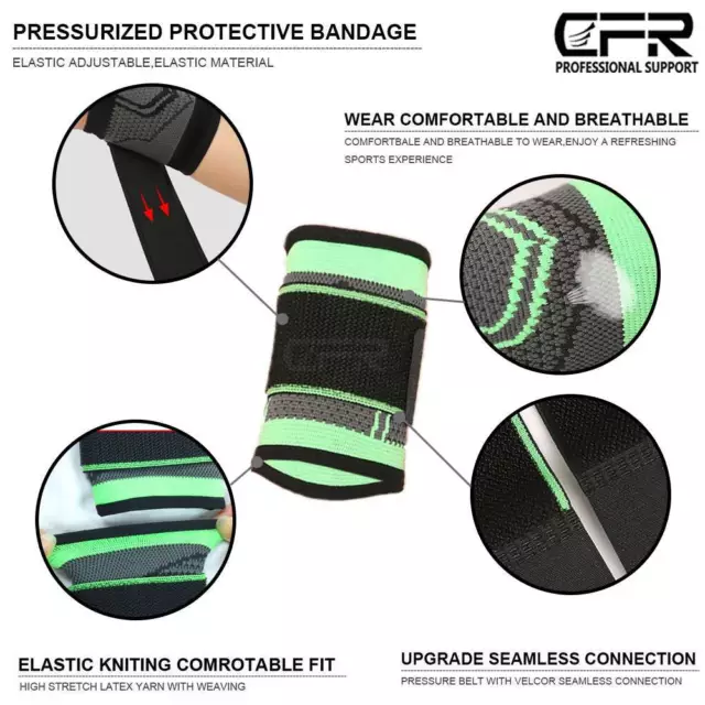 Wrist Sport Support Strap Sprain Injury Carpal Tunnel Pain Arthritis Tennis Golf 3