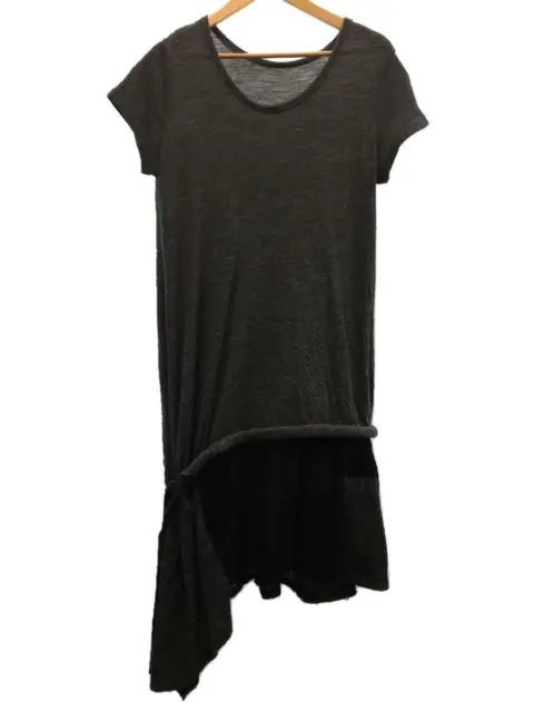 Y's Silk Blend Knit Short Sleeve Dress/2/Wool/Grey/YQ-T30-865