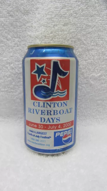 * Pepsi CLINTON RIVERBOAT DAYS Promotional 12 oz EMPTY can 2000