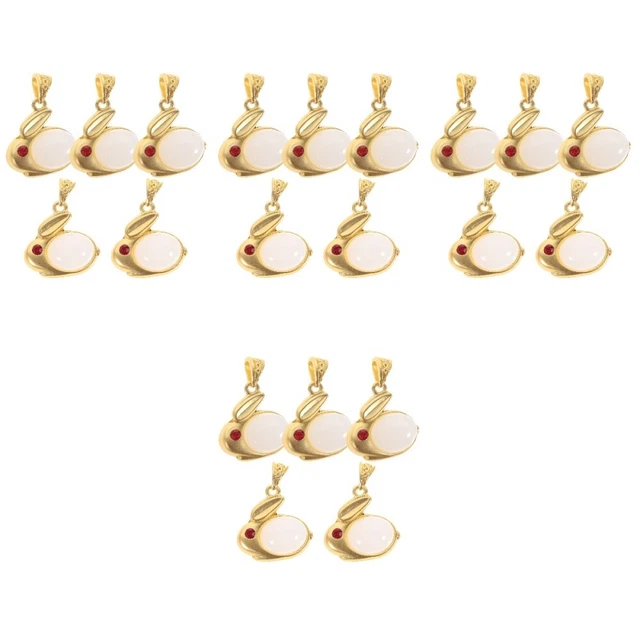 20 Pcs Jade-Kaninchen-Anhänger Legierung DIY Schmuckzubehör