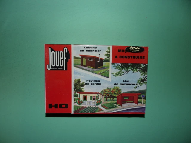 Ensemble Jouef HO 1973 - Pavillon De Jardin, Cabane De Chantier, Abri De Voyageurs - Vintage - Occasion
