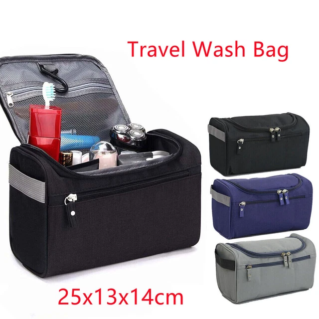 Mens Travel Wash Bag Hanging Toiletry Large Capacity Shaving Gym Makeup Bag UK