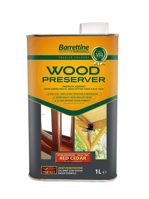 1 L Preservatore Legno Rosso Barrettine PREMIER Preservatore Legno Trattamento Macchie