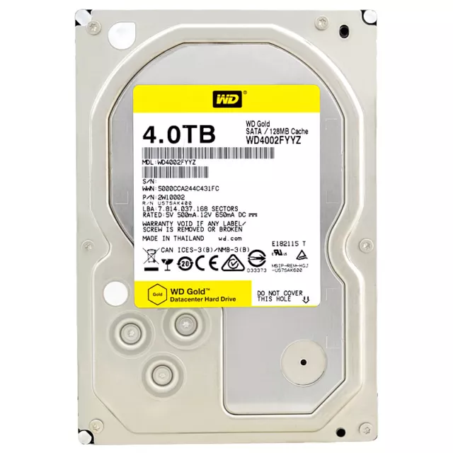 Western Digital Gold 4TB WD4002FYYZ 7200U/Min 128MB SATA III 3,5 Inch