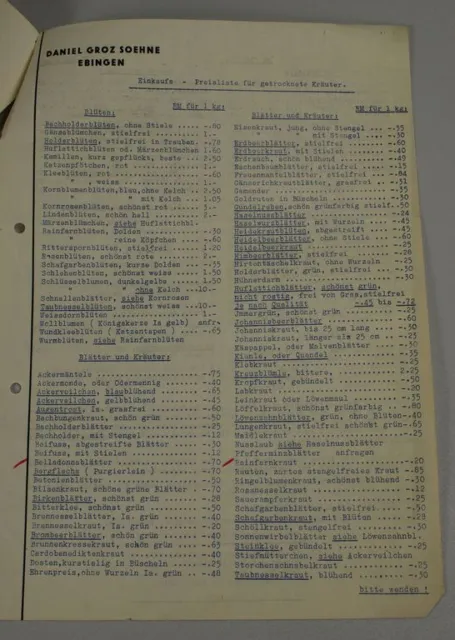 Daniel Groz , Drogen + Vegetabilien Grossh. - 5 Bl. Reklame Schriftv. 1939 /254 9