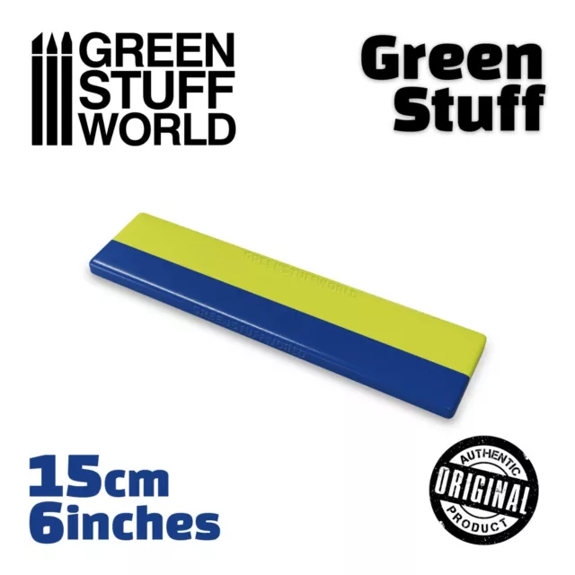 Green Stuff - 6 inches - Kneadatite Blue Yellow Duro - Epoxy putty sculpting