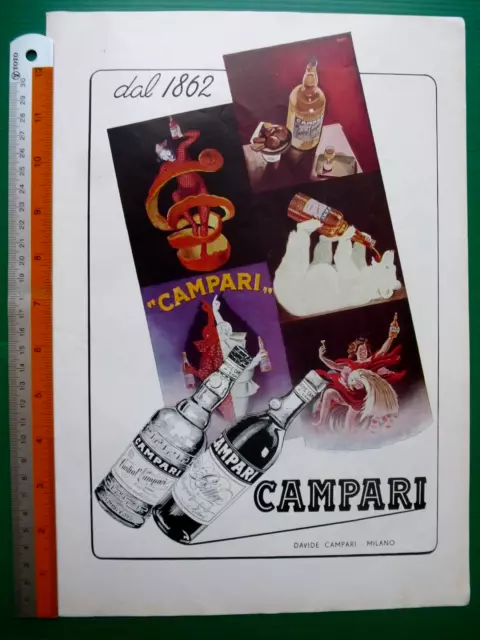 Pubblicità 1952 BITTER CORDIAL CAMPARI 90 ANNI DI MANIFESTI CAPIELLO NIZZOLI