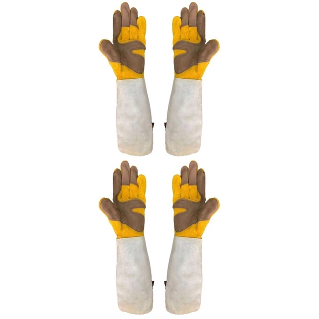 2 Pairs Gants De Jardinage Vachette Homme Désherbage Des Plantes