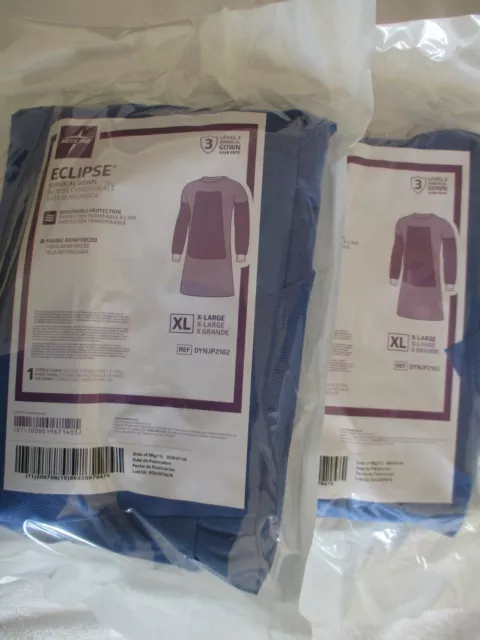 Lot of 2 - MEDLINE ECLIPSE XL Surgical Gown - Level 3 - NEW Sealed Package