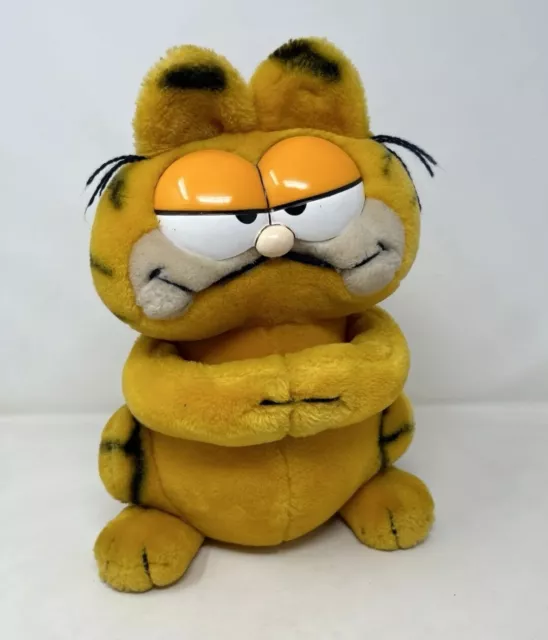Garfield 1978 1981 Dakin Plush Cat Holding Hands 12” Vtg Soft Toy