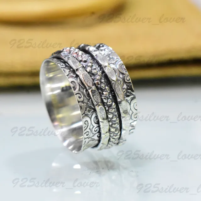 Gorgeous Spinner Ring 925 Sterling Silver Handmade Engagement Gift Ring VV-314