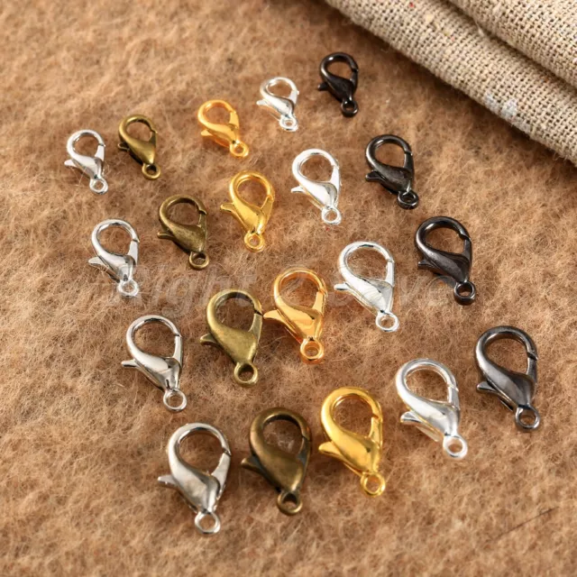 100Pcs Plated Lobster Clasp Claw Buckle Hook Finding Jewelry Necklace DIY Craft