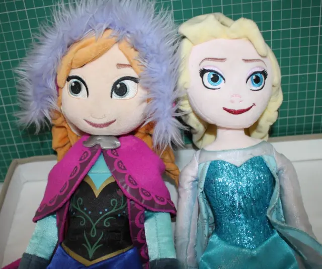 2  DISNEY Frozen Soft Body Dolls Elsa 45cm  Anna 50cm