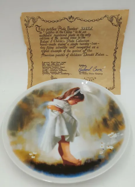 Viletta Collectible Plate Donald Zolan Children Sabina in the Grass 1979 #8283A