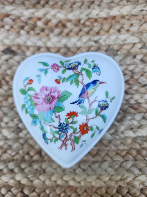 Aynsley Pembroke English Bone China Heart Shaped Trinket Box with Lid