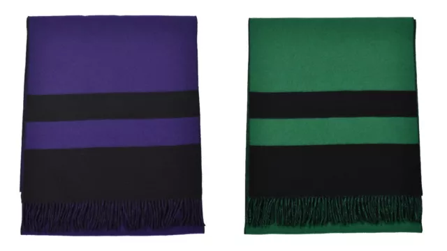Ralph Lauren Purple Label Long Reversible Wool Scarf Wrap 20" x 97" New $595