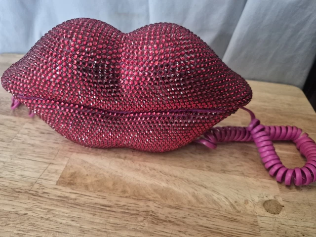 VINTAGE PINK RHINESTONE Lips Telephone - Y2K Retro Aesthetic - Untested ...