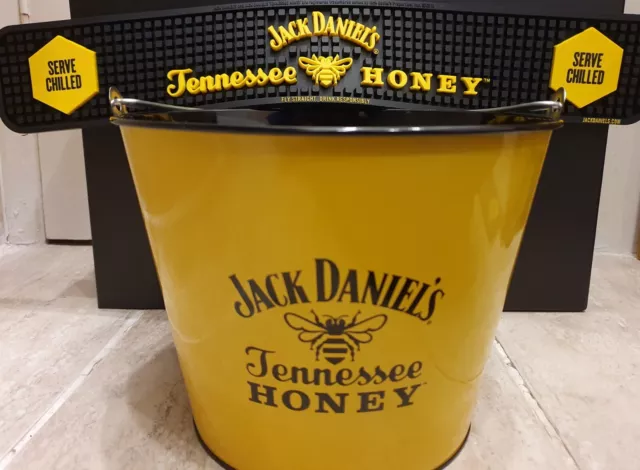 OFFICIAL JACK DANIELS TENNESSEE HONEY METAL ICE BUCKET AND/OR Bar Runner