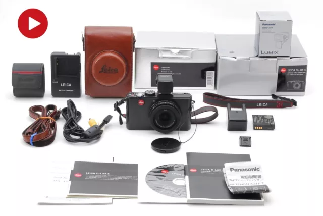 [NEAR MINT in Box ] Leica D-LUX 5 Black Digital Camera Leather Case Finder JAPAN