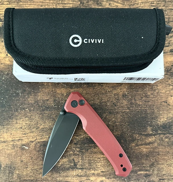 CIVIVI Altus Pocket Folding Knife - C200762 2.97” Nitro-V Stonewashed -Burgundy